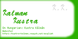 kalman kustra business card